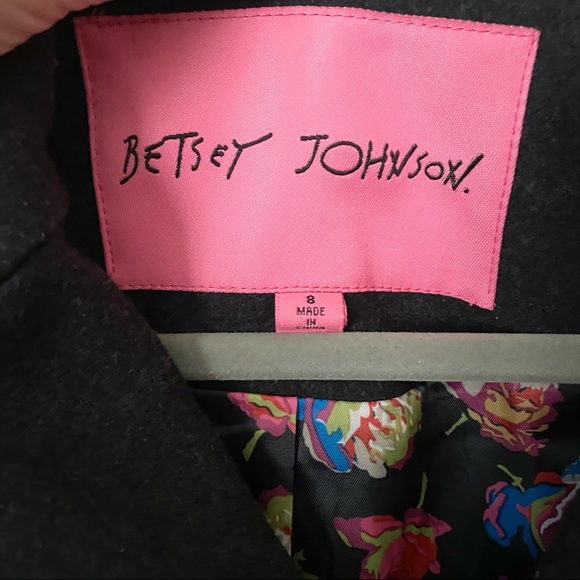Betsey Johnson Dark Gray Wool Blend Longline Peacoat - Picture 5 of 7